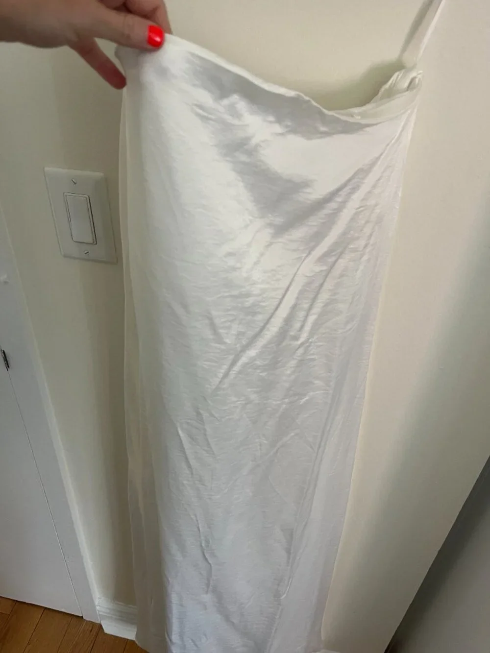 White Strapless Trapeze Maxi Dress - Picture 3 of 5